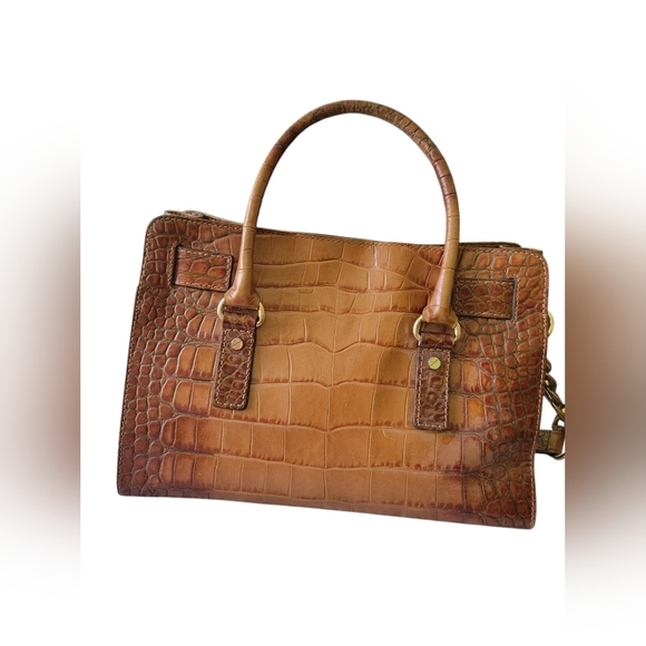 Micheal Kors Brown Crocodile Embossed Leather Handbag Cross Body Purse - Picture 4 of 7
